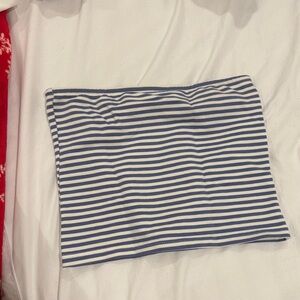 Edikted Blue and White Striped Crop Top